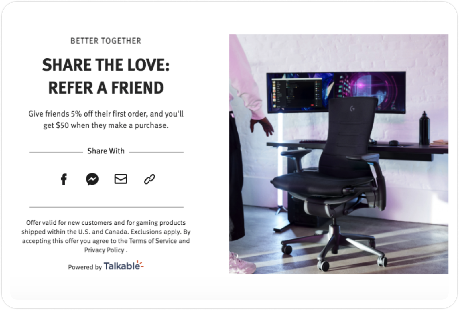 Referral Campaigns We Love Stuart Weitzman_Herman Miller referral program