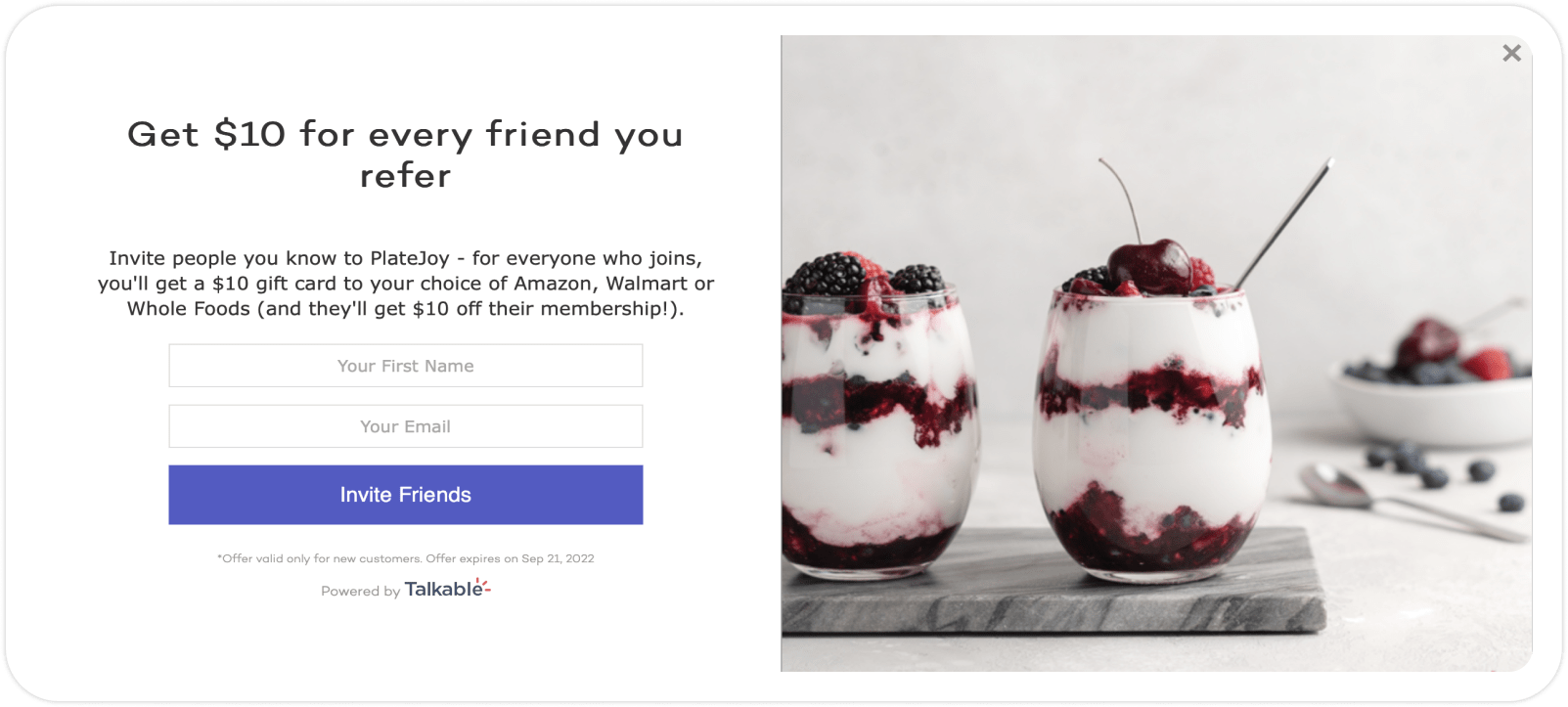 Referral Campaigns We Love_PlateJoy referral program talkable