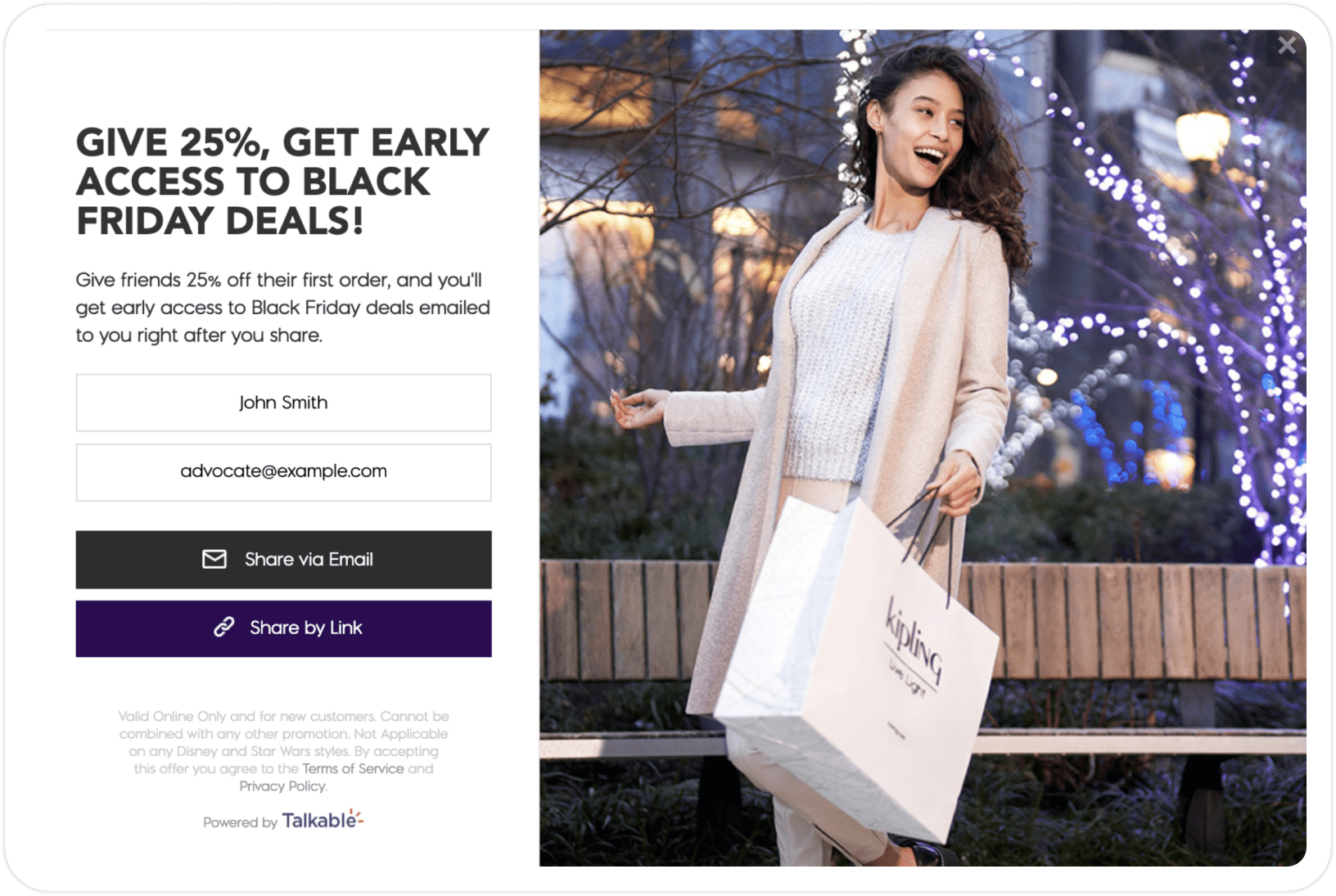 eCommerce Holiday Campaigns for 2024_Promote your on-site Black Friday sale_referral campaign example