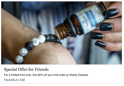 Vitality Extracts Facebook ad